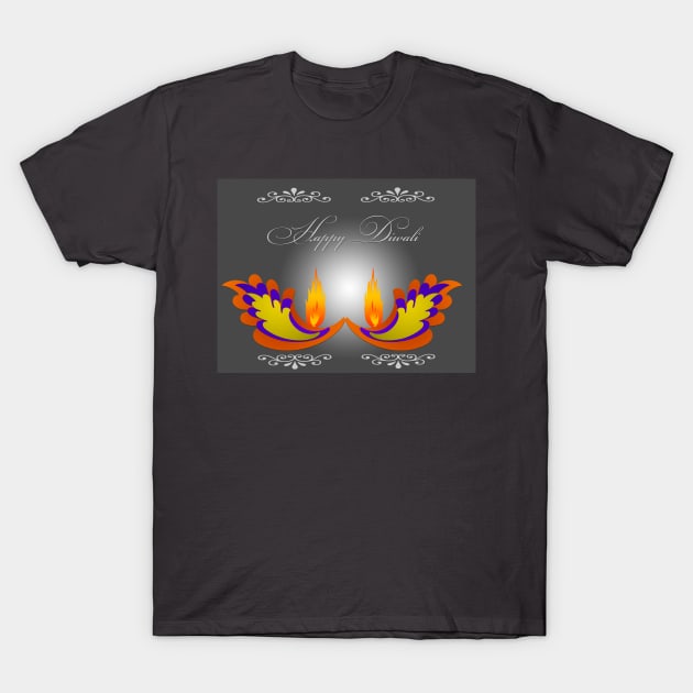 Happy Diwali T-Shirt by ikshvaku